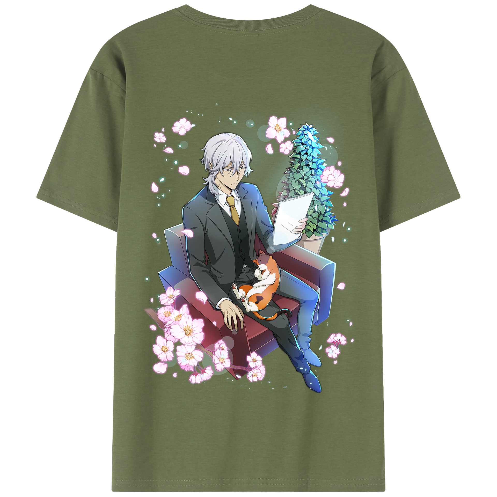 （画像用） 文豪ストレイドッグス Bungo Stray Dogs 綿100％半袖Tシャツ（背面プリント）